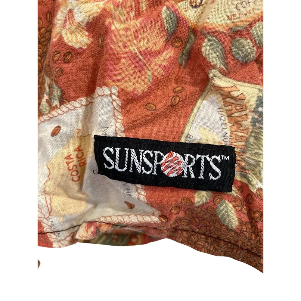 Vintage 1990s SunSports Hawaii‎ Men's Large Swim Trunks Coffee Theme Shorts USA